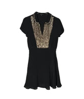 Juicy Couture black and gold sequin mini dress